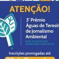 Inscrições prorrogadas para o 3º Prêmio Águas de Teresina de Jornalismo Ambiental