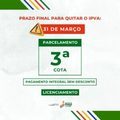 Prazo para pagamento do IPVA 2025 encerra em 31 de março