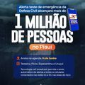 Mais de 1 milhão de pessoas no Piauí receberão o alerta teste da Defesa Civil neste sábado (14)